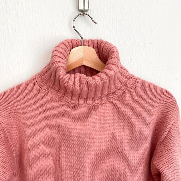 Ann Taylor Colorblock Turtleneck Tunic Sweater Women’s Size XS Pink Sea Shell - Picture 3 of 8